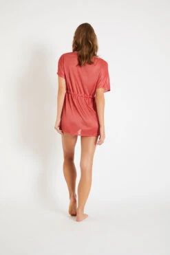 Tunique De Plage Courte Couleur Corail Brillante MILDAÉ ALACADEZA -Tenues pour les femmes Boutique 20e mildae alacadez zfj23 dos