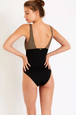 Maillot De Bain 1 Pièce Noir à Rayures FRIDA GOELIA -Tenues pour les femmes Boutique 21e frida goelia jna01 dos
