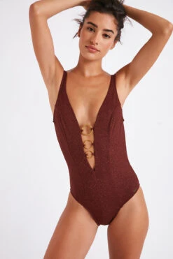Maillot De Bain Une Pièce Chocolat ABALAI NASAYA -Tenues pour les femmes Boutique 22e abalai nasaya kbp98 dev2