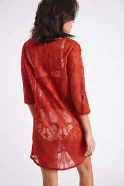 Tunique De Plage Ajourée Paprika BADAMI VANILLIER -Tenues pour les femmes Boutique 22e badami vanillie jrd68 dos