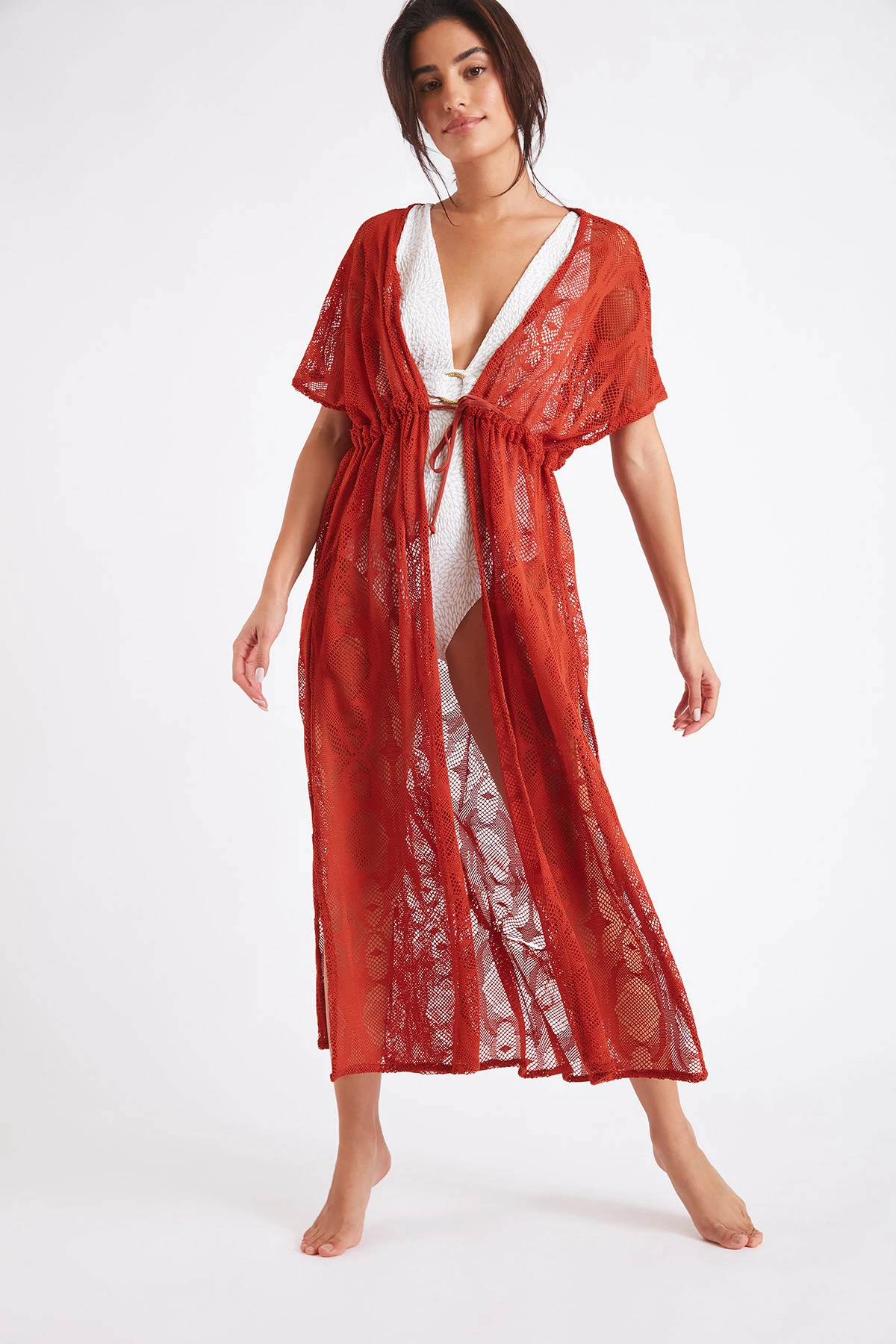 Tunique De Plage Longue Paprika LIZAE VANILLIER 5 Tunique De Plage Longue Paprika LIZAE VANILLIER – Image 4
