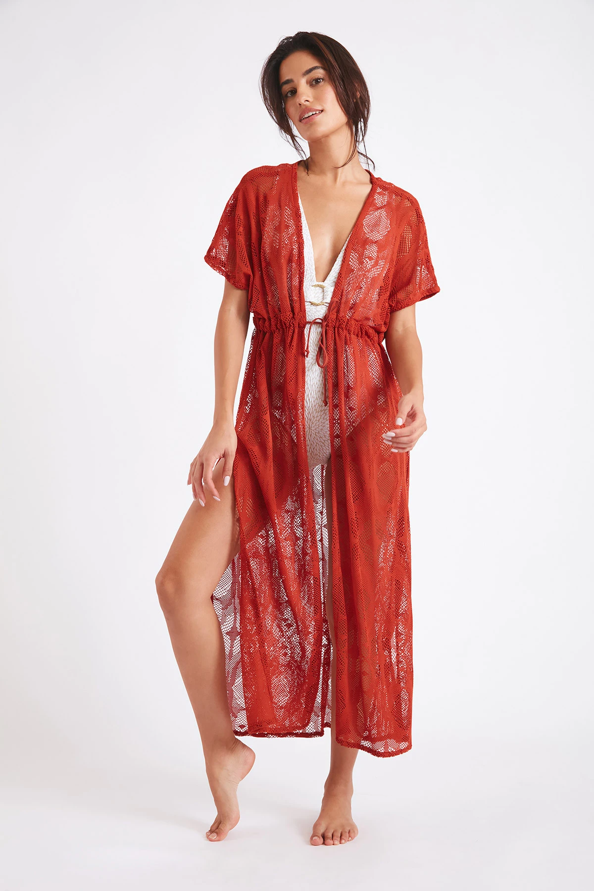 Tunique De Plage Longue Paprika LIZAE VANILLIER 2 Tunique De Plage Longue Paprika LIZAE VANILLIER
