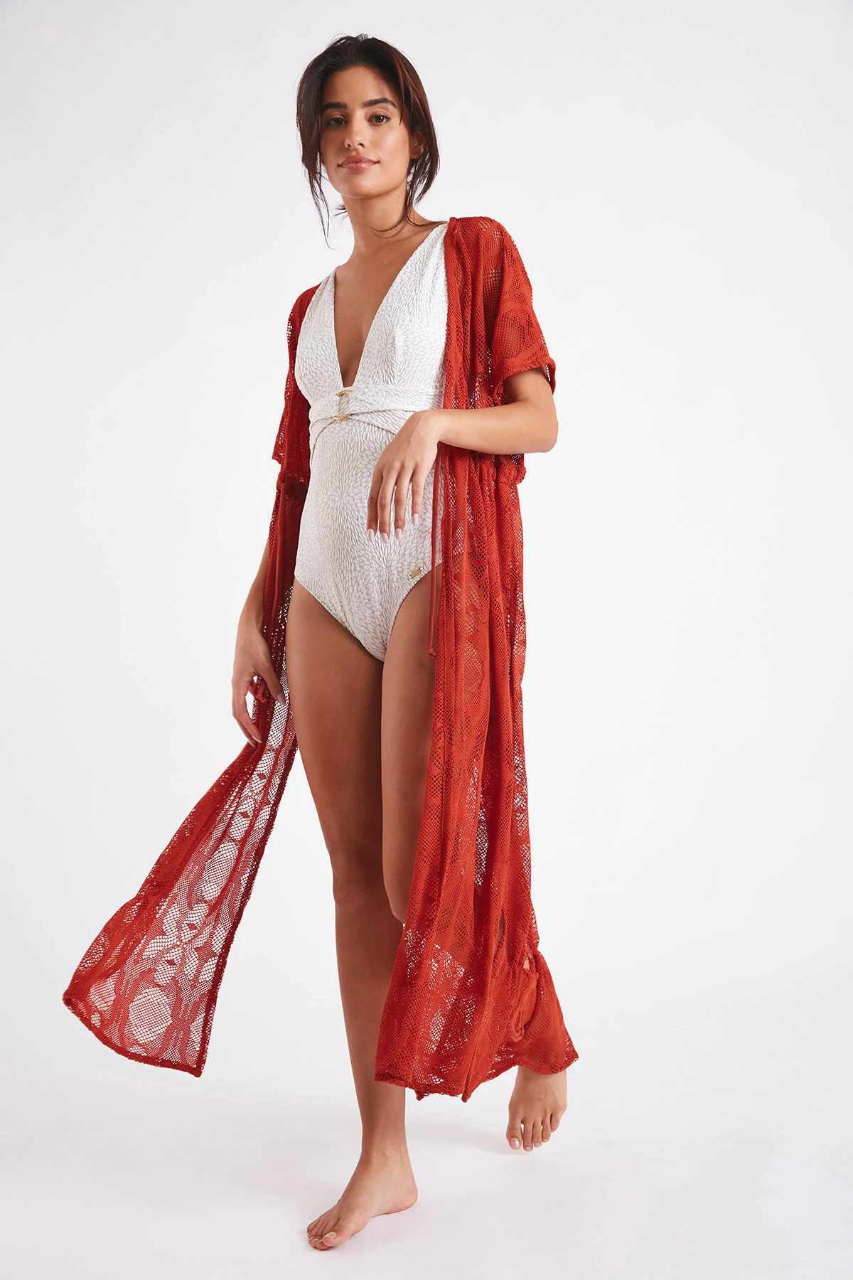 Tunique De Plage Longue Paprika LIZAE VANILLIER 7 Tunique De Plage Longue Paprika LIZAE VANILLIER – Image 6