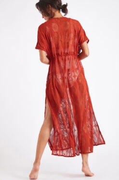 Tunique De Plage Longue Paprika LIZAE VANILLIER 12 Tunique De Plage Longue Paprika LIZAE VANILLIER -Tenues pour les femmes Boutique 22e lizae vanillier jrd68 dos