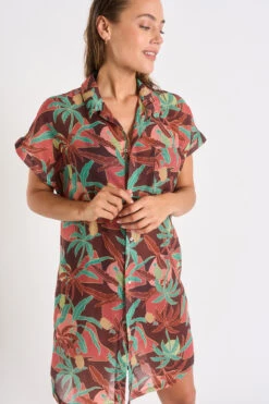 Chemise Marron à Motifs PALACA JALAMA -Tenues pour les femmes Boutique 23e palaca jalamavo lix98 dev4