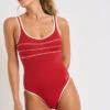 Maillot De Bain Une Pièce Rouge Cerise ANCOLIE LAVANDOU -Tenues pour les femmes Boutique 71e ancolie lavando 41n89 dev 1